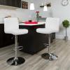 Flash Furniture Contemporary Gray Vinyl Adjustable Height Barstool with Rolled Seat and Chrome Base(White)