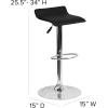 Flash Furniture Contemporary White Vinyl Adjustable Height Barstool with Solid Wave Seat and Chrome Base(White)