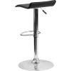 Flash Furniture Contemporary White Vinyl Adjustable Height Barstool with Solid Wave Seat and Chrome Base(White)