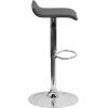 Flash Furniture Contemporary White Vinyl Adjustable Height Barstool with Solid Wave Seat and Chrome Base(White)