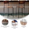 Flash Furniture Cyprus Commercial Grade Wood Bar Stool, Metal Frame, Solid Wood Seat and Back, Floor Glides, White/Antique White(Antique Copper)