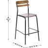 Flash Furniture Cyprus Commercial Grade Wood Bar Stool, Metal Frame, Solid Wood Seat and Back, Floor Glides, White/Antique White(Antique Copper)