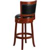 Flash Furniture Ebert 30” High Dark Cherry Wood Barstool with Open Panel Back and Walnut LeatherSoft Swivel Seat(Light Cherry)