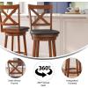 Flash Furniture Felicity Commercial Classic Crossback Barstool – Gray Walnut Wash Wood Frame – Black LeatherSoft Seat – Bar Height – 360° Swivel Seat – Footrest(Black Vinyl/Antique Oak Frame)