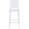 Flash Furniture Ghost Barstool with Square Back in Transparent Crystal(Pack of 1)