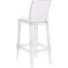 Flash Furniture Ghost Barstool with Square Back in Transparent Crystal(Pack of 1)