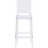 Flash Furniture Ghost Barstool with Square Back in Transparent Crystal(Set of 4)