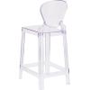 Flash Furniture Ghost Counter Stool with Tear Back in Transparent Crystal(Pack of 1)