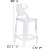Flash Furniture Ghost Counter Stool with Tear Back in Transparent Crystal(Pack of 4)