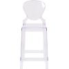 Flash Furniture Ghost Counter Stool with Tear Back in Transparent Crystal(Pack of 4)