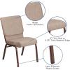 Flash Furniture HERCULES Series 18.5”W Stacking Church Chair in Black Patterned Fabric – Silver Vein Frame, 25″D x 19.25″W x 33.25″H(Beige Fabric/Copper Vein Frame)