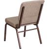Flash Furniture HERCULES Series 18.5”W Stacking Church Chair in Black Patterned Fabric – Silver Vein Frame, 25″D x 19.25″W x 33.25″H(Beige Fabric/Copper Vein Frame)