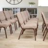 Flash Furniture HERCULES Series 18.5”W Stacking Church Chair in Black Patterned Fabric – Silver Vein Frame, 25″D x 19.25″W x 33.25″H(Beige Fabric/Copper Vein Frame)
