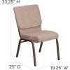 Flash Furniture HERCULES Series 18.5”W Stacking Church Chair in Black Patterned Fabric – Silver Vein Frame, 25″D x 19.25″W x 33.25″H(Beige Fabric/Copper Vein Frame)