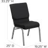 Flash Furniture HERCULES Series 18.5”W Stacking Church Chair in Black Patterned Fabric – Silver Vein Frame, 25″D x 19.25″W x 33.25″H(Black Patterned Fabric/Silver Vein Frame)
