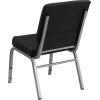 Flash Furniture HERCULES Series 18.5”W Stacking Church Chair in Black Patterned Fabric – Silver Vein Frame, 25″D x 19.25″W x 33.25″H(Black Patterned Fabric/Silver Vein Frame)