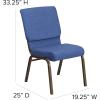 Flash Furniture HERCULES Series 18.5”W Stacking Church Chair in Black Patterned Fabric – Silver Vein Frame, 25″D x 19.25″W x 33.25″H(Blue Fabric/Gold Vein Frame)