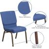 Flash Furniture HERCULES Series 18.5”W Stacking Church Chair in Black Patterned Fabric – Silver Vein Frame, 25″D x 19.25″W x 33.25″H(Blue Fabric/Gold Vein Frame)