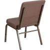 Flash Furniture HERCULES Series 18.5”W Stacking Church Chair in Black Patterned Fabric – Silver Vein Frame, 25″D x 19.25″W x 33.25″H(Brown Dot Fabric/Gold Vein Frame)