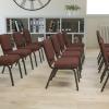 Flash Furniture HERCULES Series 18.5”W Stacking Church Chair in Black Patterned Fabric – Silver Vein Frame, 25″D x 19.25″W x 33.25″H(Brown Fabric/Gold Vein Frame)