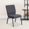 Flash Furniture HERCULES Series 18.5”W Stacking Church Chair in Black Patterned Fabric – Silver Vein Frame, 25″D x 19.25″W x 33.25″H(Dark Gray Fabric/Silver Vein Frame)