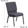 Flash Furniture HERCULES Series 18.5”W Stacking Church Chair in Black Patterned Fabric – Silver Vein Frame, 25″D x 19.25″W x 33.25″H(Dark Gray Fabric/Silver Vein Frame)