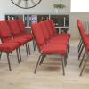 Flash Furniture HERCULES Series 18.5”W Stacking Church Chair in Black Patterned Fabric – Silver Vein Frame, 25″D x 19.25″W x 33.25″H(Red Fabric/Silver Vein Frame)