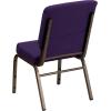 Flash Furniture HERCULES Series 18.5”W Stacking Church Chair in Black Patterned Fabric – Silver Vein Frame, 25″D x 19.25″W x 33.25″H(Royal Purple Fabric/Gold Vein Frame)