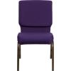 Flash Furniture HERCULES Series 18.5”W Stacking Church Chair in Black Patterned Fabric – Silver Vein Frame, 25″D x 19.25″W x 33.25″H(Royal Purple Fabric/Gold Vein Frame)