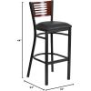 Flash Furniture HERCULES Series Black Slat Back Metal Restaurant Barstool – Walnut Wood Back & Seat (Pack of 1)(Mahogany Wood Back/Black Vinyl Seat/Black Metal Frame)