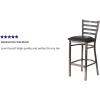 Flash Furniture HERCULES Series Black Slat Back Metal Restaurant Barstool – Walnut Wood Back & Seat (Pack of 1)(Walnut Wood Back/Black Vinyl Seat/Black Metal Frame)