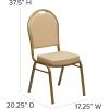 Flash Furniture HERCULES Series Dome Back Stacking Banquet Chair in Navy Patterned Fabric – Gold Frame(Beige Patterned Fabric/Gold Frame)