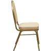 Flash Furniture HERCULES Series Dome Back Stacking Banquet Chair in Navy Patterned Fabric – Gold Frame(Beige Patterned Fabric/Gold Frame)