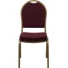 Flash Furniture HERCULES Series Dome Back Stacking Banquet Chair in Navy Patterned Fabric – Gold Frame(Burgundy Patterned Fabric/Gold Frame)