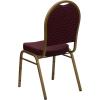 Flash Furniture HERCULES Series Dome Back Stacking Banquet Chair in Navy Patterned Fabric – Gold Frame(Burgundy Patterned Fabric/Gold Frame)