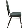 Flash Furniture HERCULES Series Dome Back Stacking Banquet Chair in Navy Patterned Fabric – Gold Frame(Green Patterned Fabric/Gold Vein Frame)
