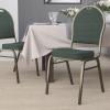Flash Furniture HERCULES Series Dome Back Stacking Banquet Chair in Navy Patterned Fabric – Gold Frame(Green Patterned Fabric/Gold Vein Frame)