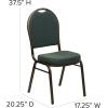 Flash Furniture HERCULES Series Dome Back Stacking Banquet Chair in Navy Patterned Fabric – Gold Frame(Green Patterned Fabric/Gold Vein Frame)