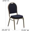 Flash Furniture HERCULES Series Dome Back Stacking Banquet Chair in Navy Patterned Fabric – Gold Frame(Navy Patterned Fabric/Gold Frame)
