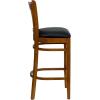 Flash Furniture HERCULES Series Vertical Slat Back Natural Wood Restaurant Barstool(Black Vinyl Seat/Cherry Wood Frame)