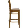 Flash Furniture HERCULES Series Vertical Slat Back Natural Wood Restaurant Barstool(Cherry Wood Seat/Cherry Wood Frame)