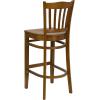 Flash Furniture HERCULES Series Vertical Slat Back Natural Wood Restaurant Barstool(Cherry Wood Seat/Cherry Wood Frame)