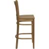 Flash Furniture HERCULES Series Vertical Slat Back Natural Wood Restaurant Barstool(Natural Wood Seat/Natural Wood Frame)