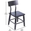 Flash Furniture Jackson Commercial Industrial Wood Dining Chair, Solid Beechwood Frame, Support Bar, Set of 2, Black(Black)