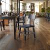 Flash Furniture Jackson Commercial Industrial Wood Dining Chair, Solid Beechwood Frame, Support Bar, Set of 2, Black(Black)