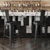 Flash Furniture Kai Commercial 30″ High Indoor-Outdoor Bar Height Stool – White Galvanized Steel Frame – Gray Square All-Weather Poly Resin Seat – Removable Back(Black/Black)