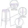 Flash Furniture Laney 29.75” High Transparent Barstool