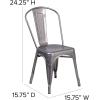Flash Furniture Lincoln Clear Coated Metal Indoor Stackable Chair(Set of 1)