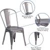 Flash Furniture Lincoln Clear Coated Metal Indoor Stackable Chair(Set of 1)