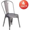 Flash Furniture Lincoln Clear Coated Metal Indoor Stackable Chair(Set of 4)